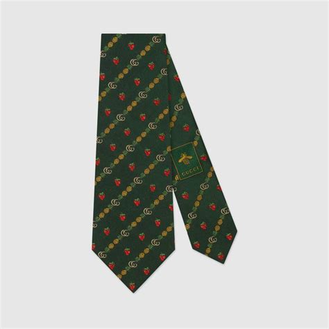 gucci strawberry tie|Gucci Double G Strawberry Tie .